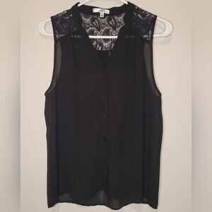 Norah Sheer Black Swing Top Size Small